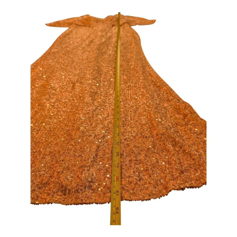 Chicwish | Cape Sleeve Mesh Insert Sequined Gown | Champagne | XXL - Picture 13 of 14